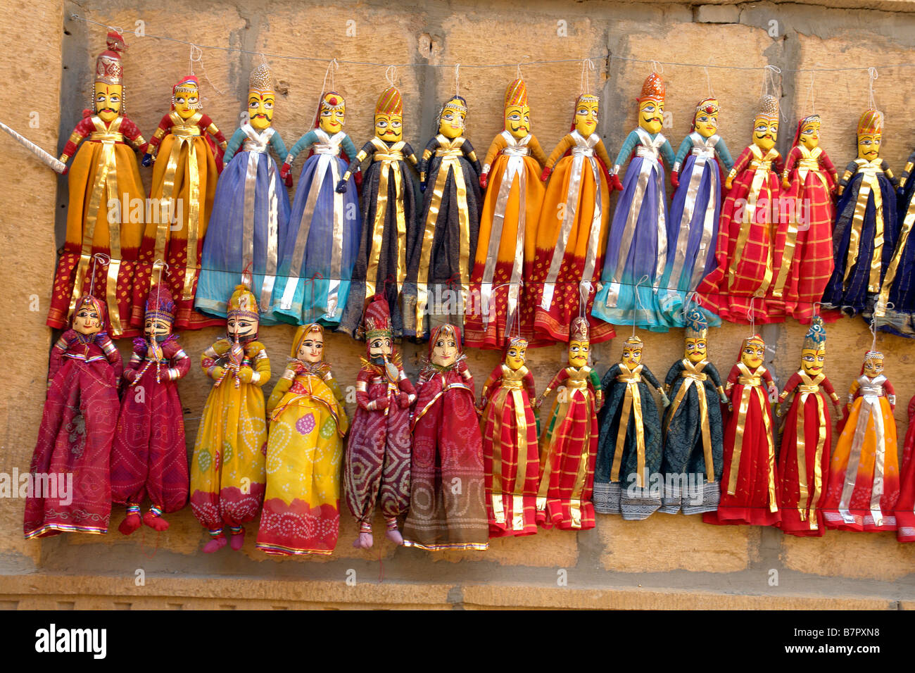 traditional indian puppets for sale in the backstreets of the old city Stock Photo