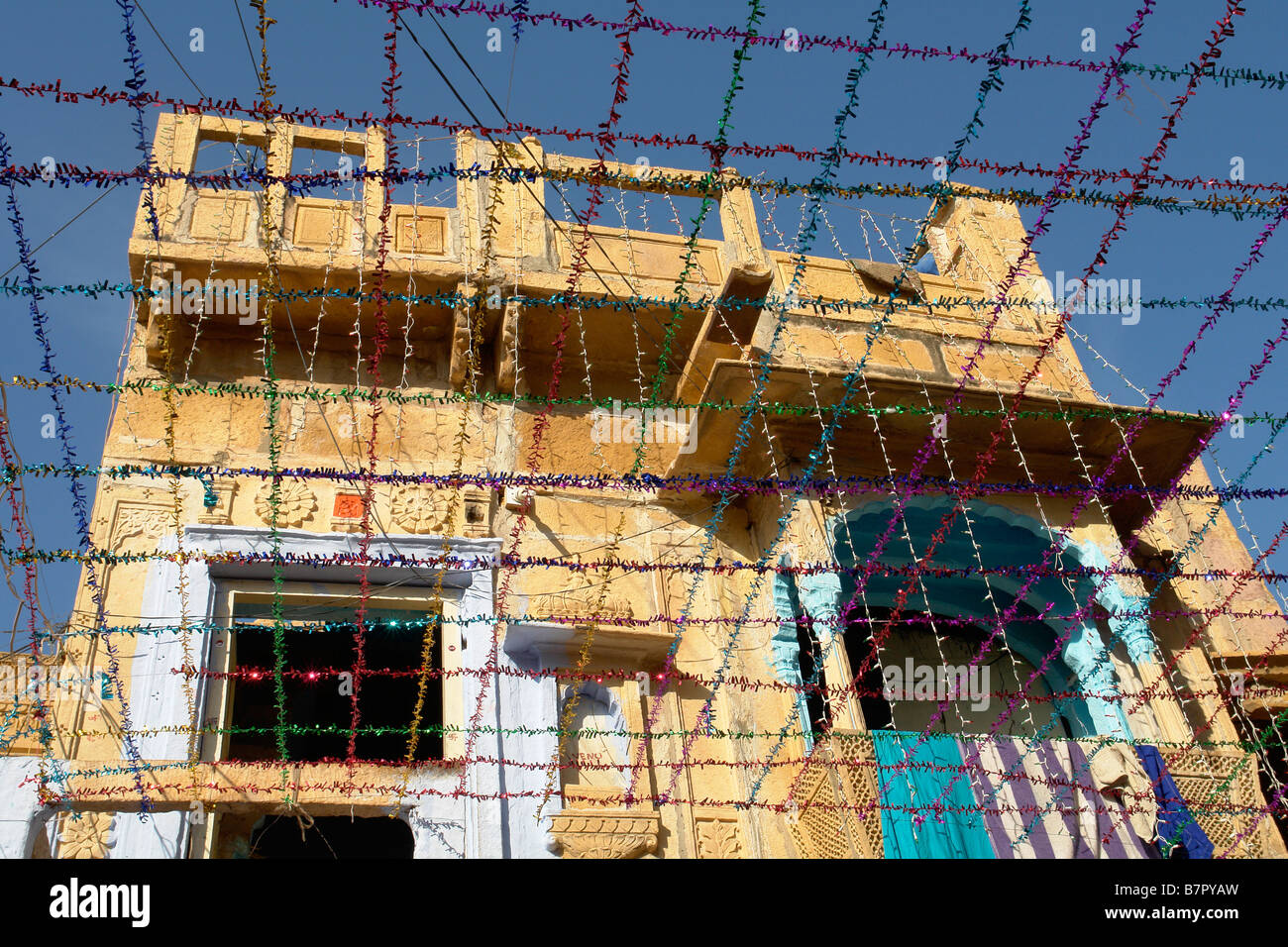 Traditional Indian Old Merchants House Or Haveli With Wedding