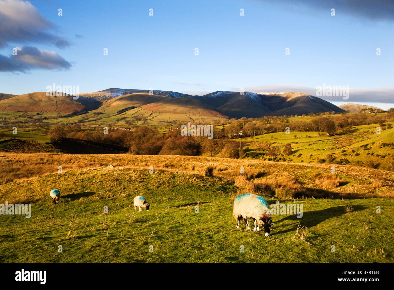 View to the Howgill Fells from Garsdale Yorkshire Dales England Stock Photo