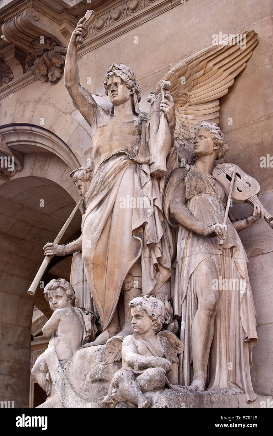 Paris France Opera House statue carvings Stock Photo