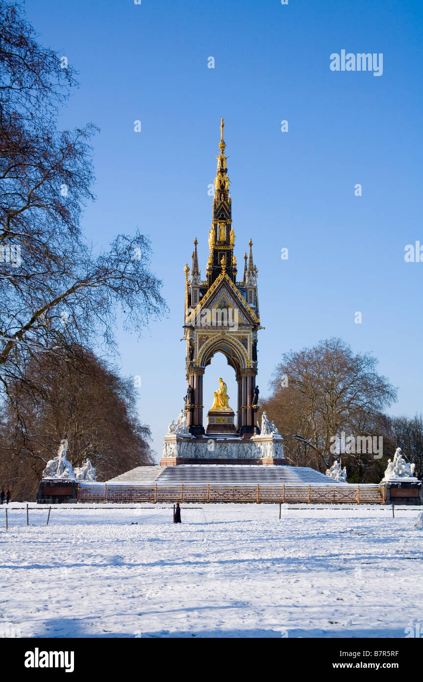 Albert Memorial in Winter London Stock Photo