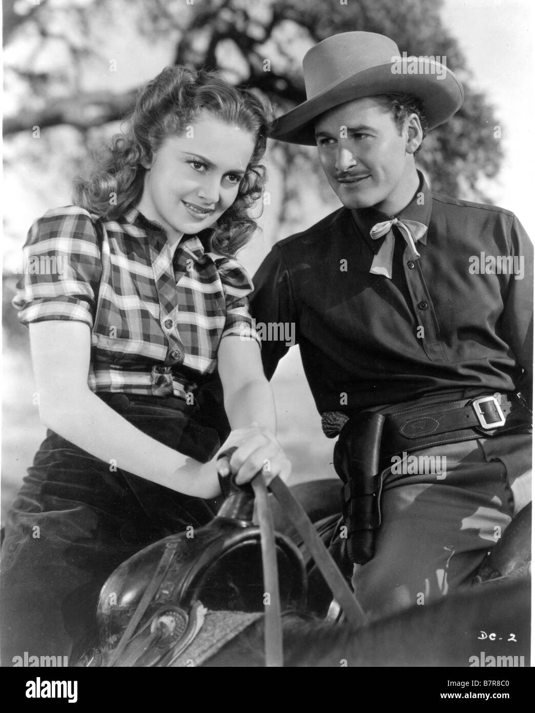 Dodge City  Year: 1939 USA Errol Flynn, Olivia de Havilland  Director: Michael Curtiz Stock Photo