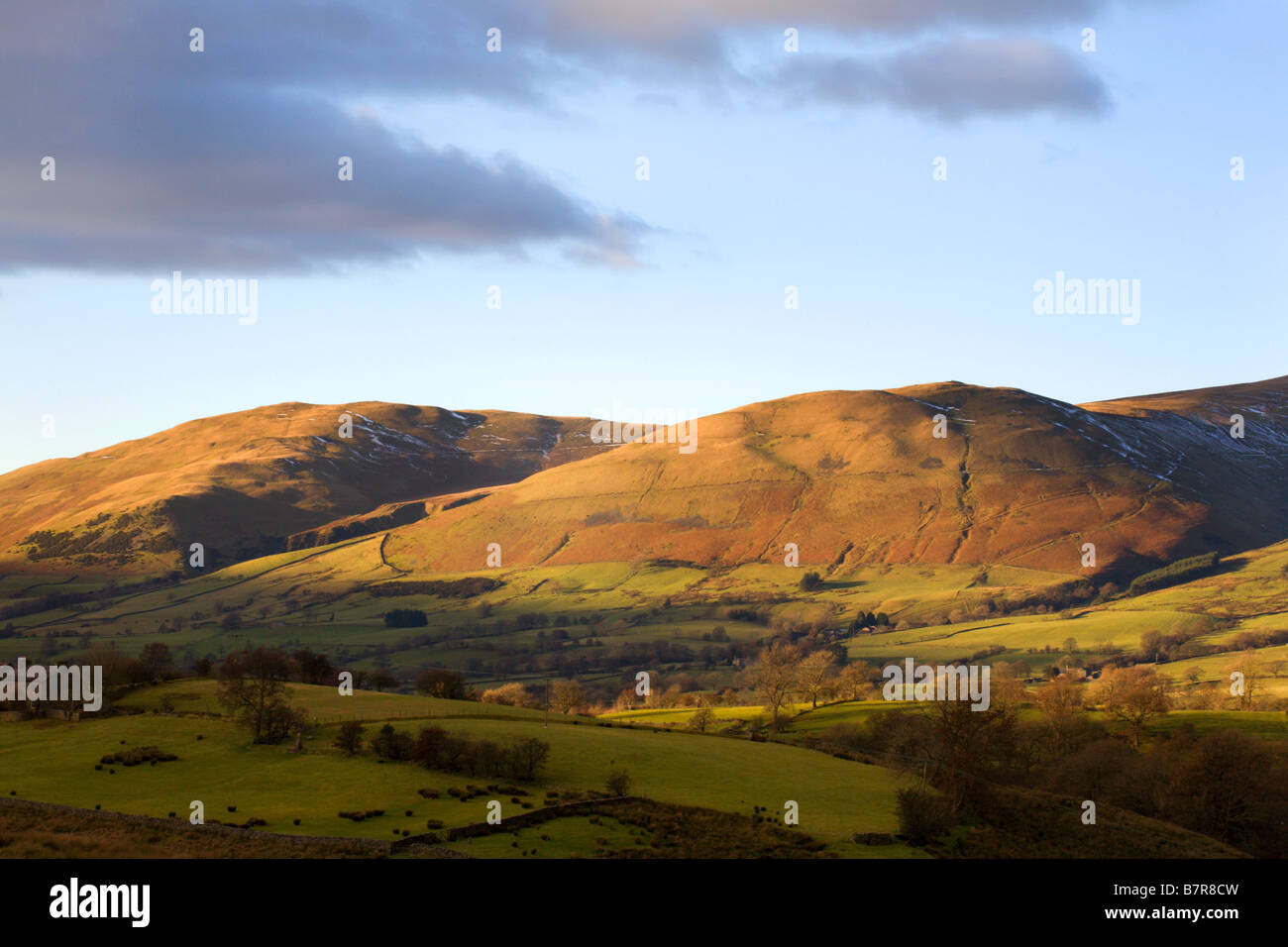 Winder and Crook Fells from Garsdale Howgill Fells Yorkshire Dales England Stock Photo