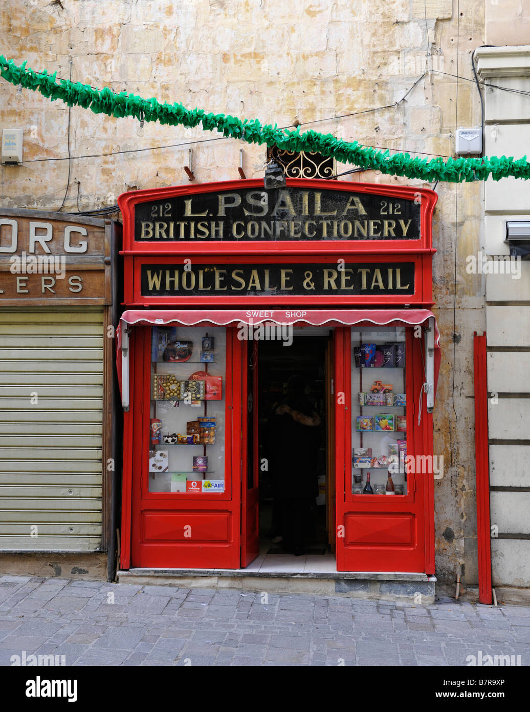 Confectionary shop Valetta Malta Stock Photo Alamy