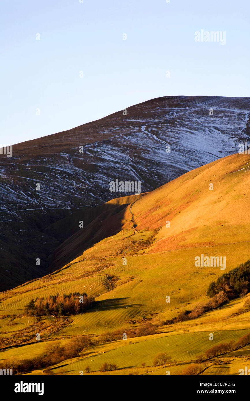 Sickers Fell with Arant Haw behind Howgill Fells from Garsdale Yorkshire Dales England Stock Photo