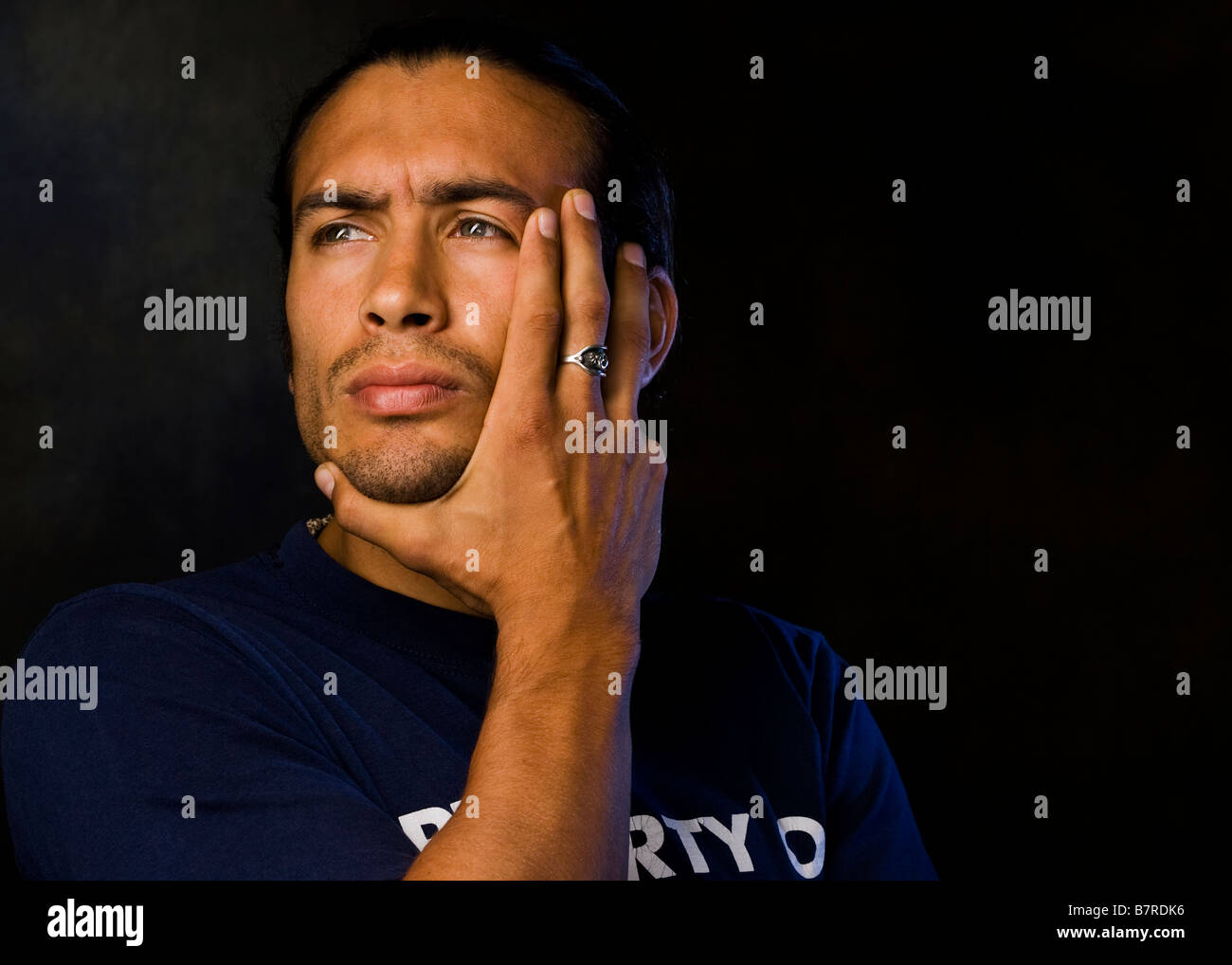Young man in contemplation Stock Photo