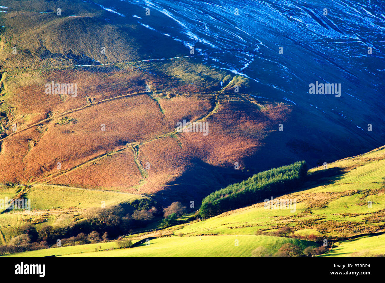 Slopes of Crook Fell Howgill Fells from Garsdale Yorkshire Dales Stock Photo
