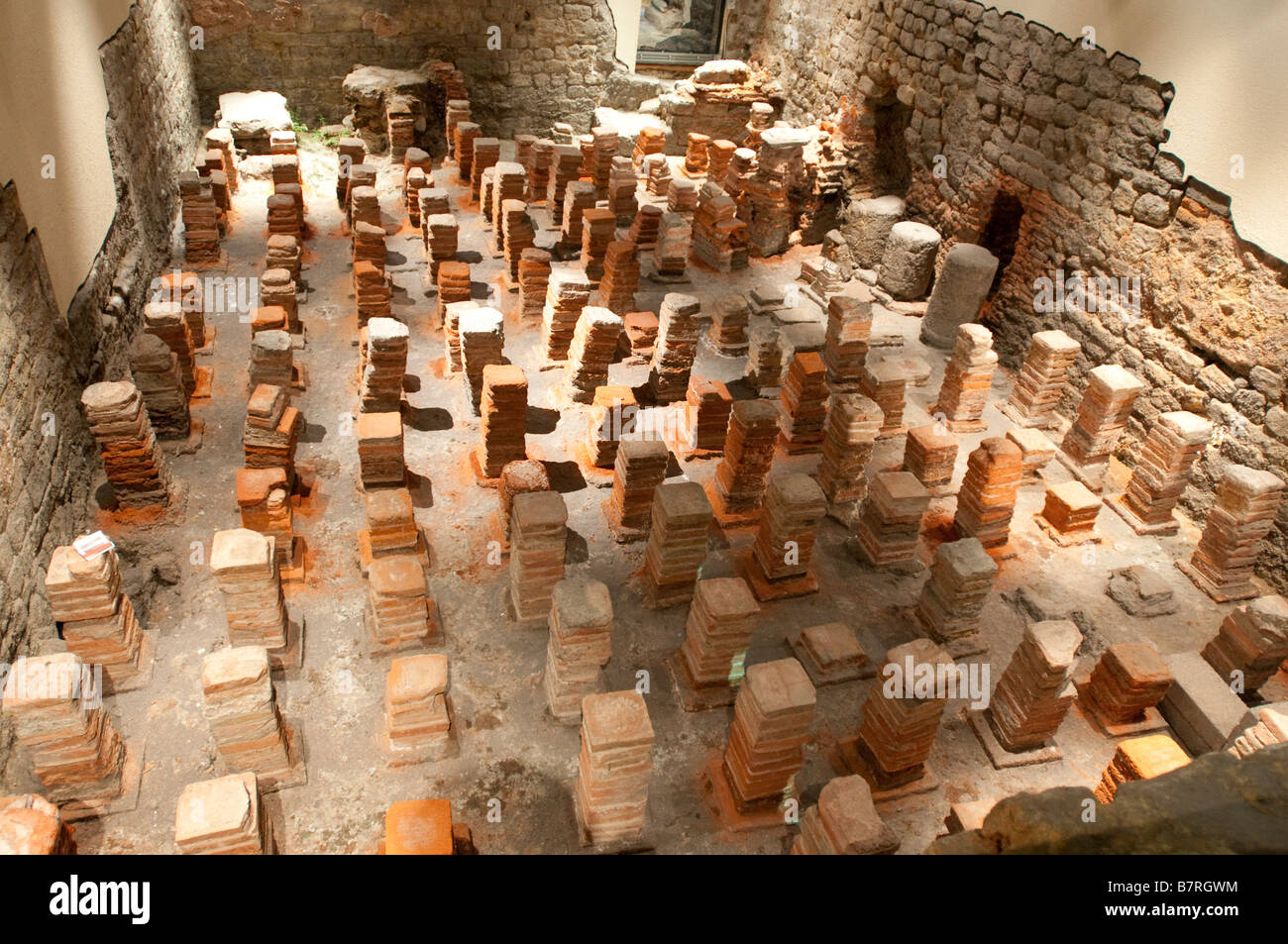 The foundations of what was a heated floor at the Roman Baths in Bath