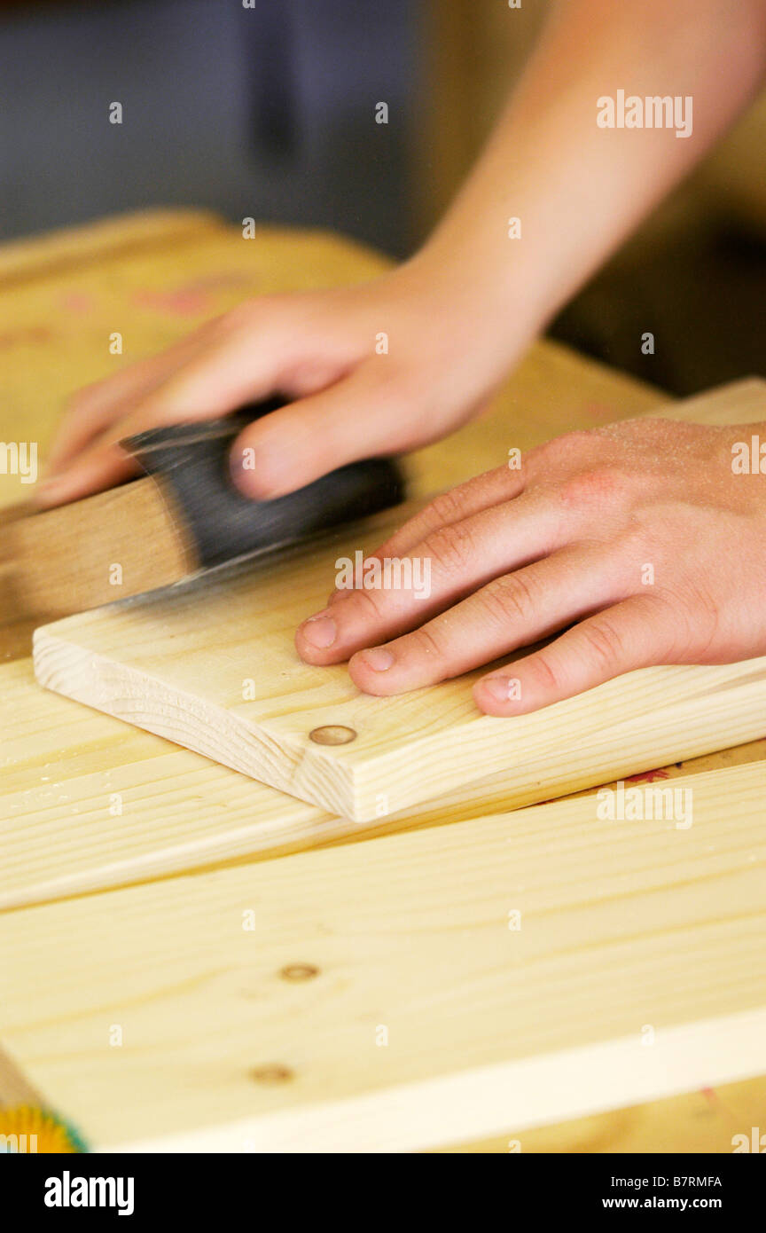 woodwork lesson in secondary school Stock Photo Alamy