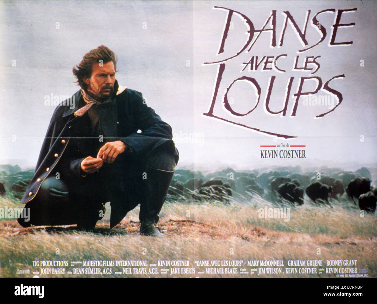 Dances with Wolves  Year: 1990 USA Director: Kevin Costner Kevin Costner Movie poster (Fr) Stock Photo