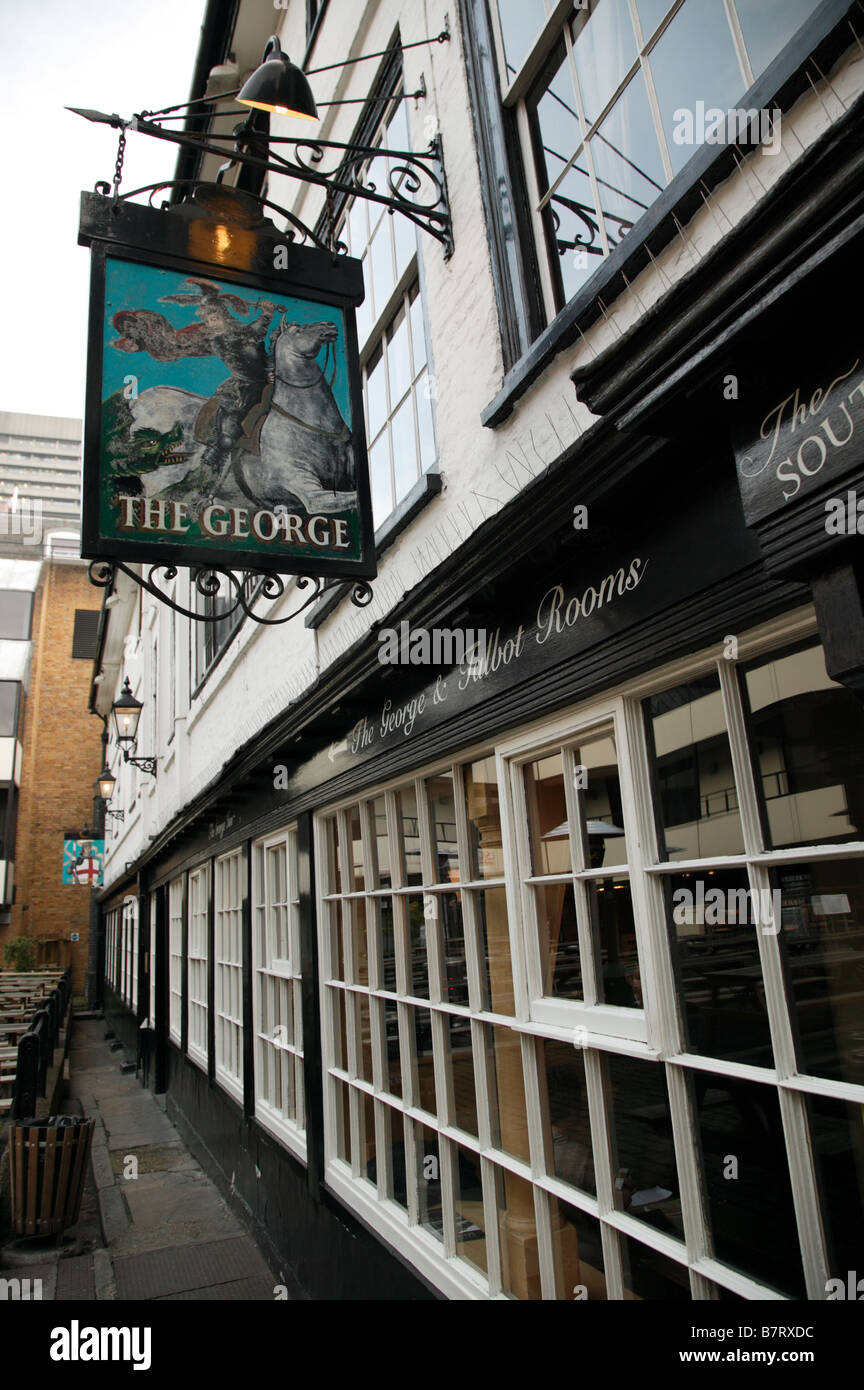 Close-up shot of the George Inn, Southwalk, London Stock Photo