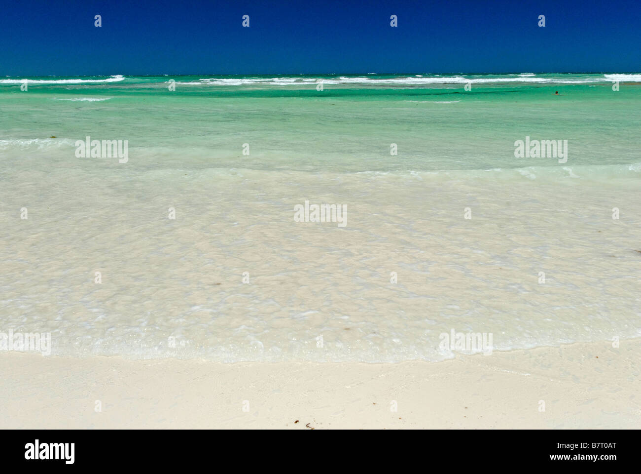 empty beach and sea summer Western Australia coast between Lancelin and Cervantes Stock Photo