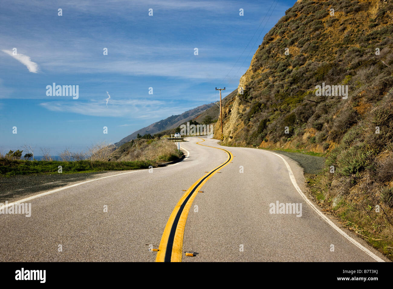 Highway Rt. 1 between San Simeon & Gorda, California, USA Stock Photo