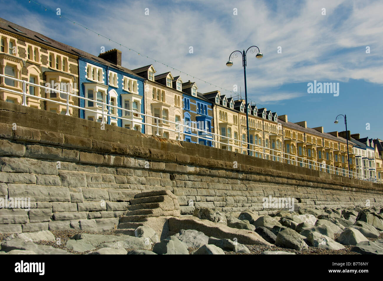 Seafront houses on Victoria Terrace Aberystwyth Wales Stock Photo Alamy