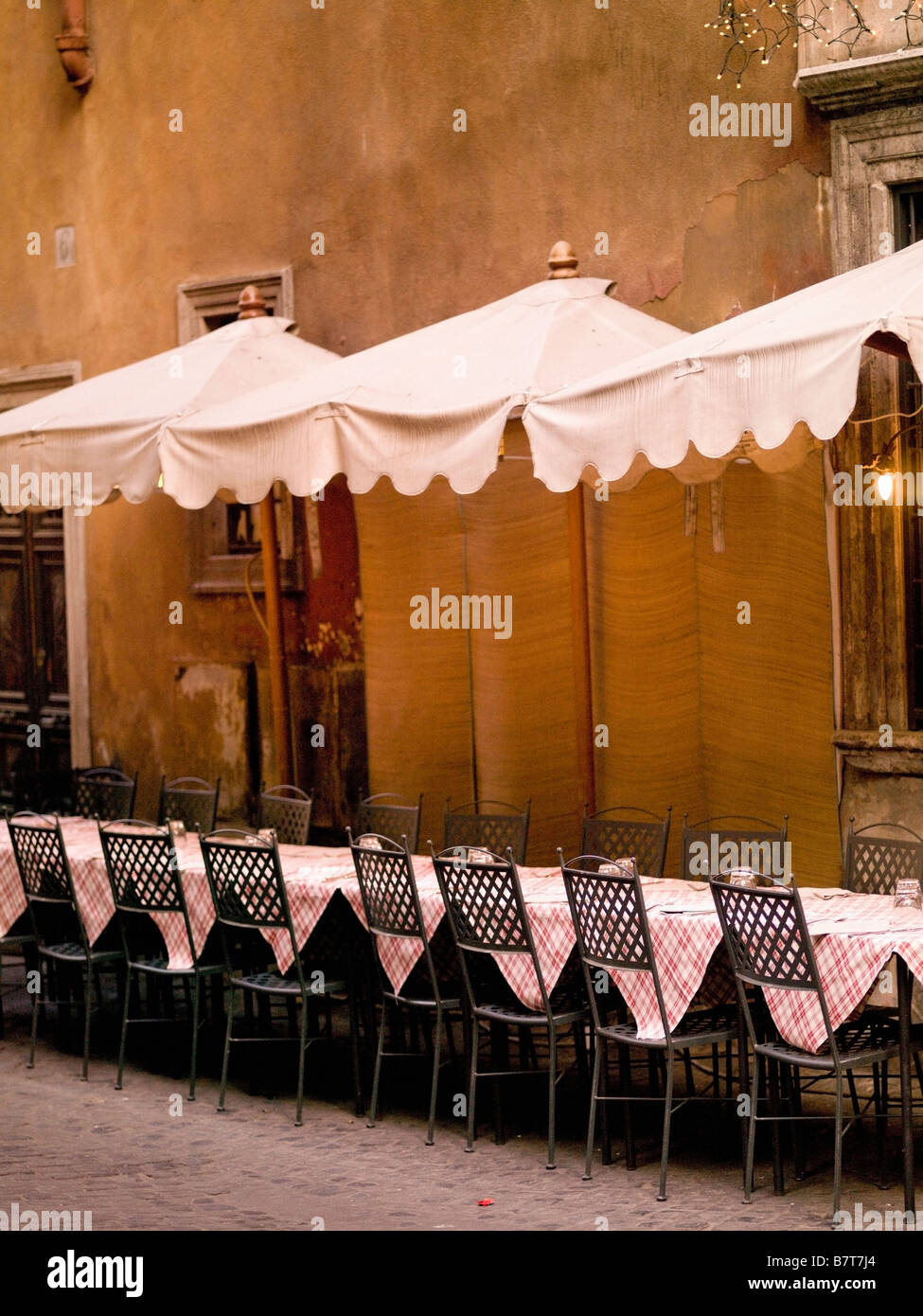 Outdoor patio, Rome, Italy Stock Photo Alamy