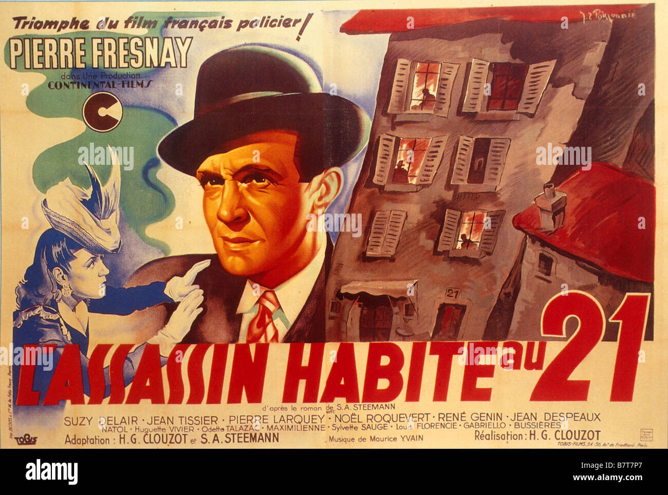 L'Assassin habite au 21 The Murderer Lives at Number 21 Year: 1942 - France Director: Henri-Georges Clouzot French Movie poster (Fr) Stock Photo