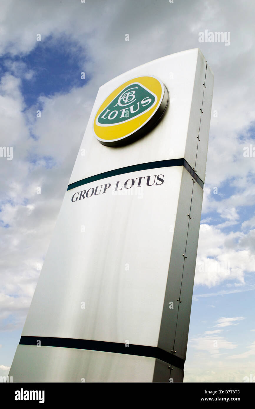 Main entrance sign at Lotus cars Norwich Stock Photo