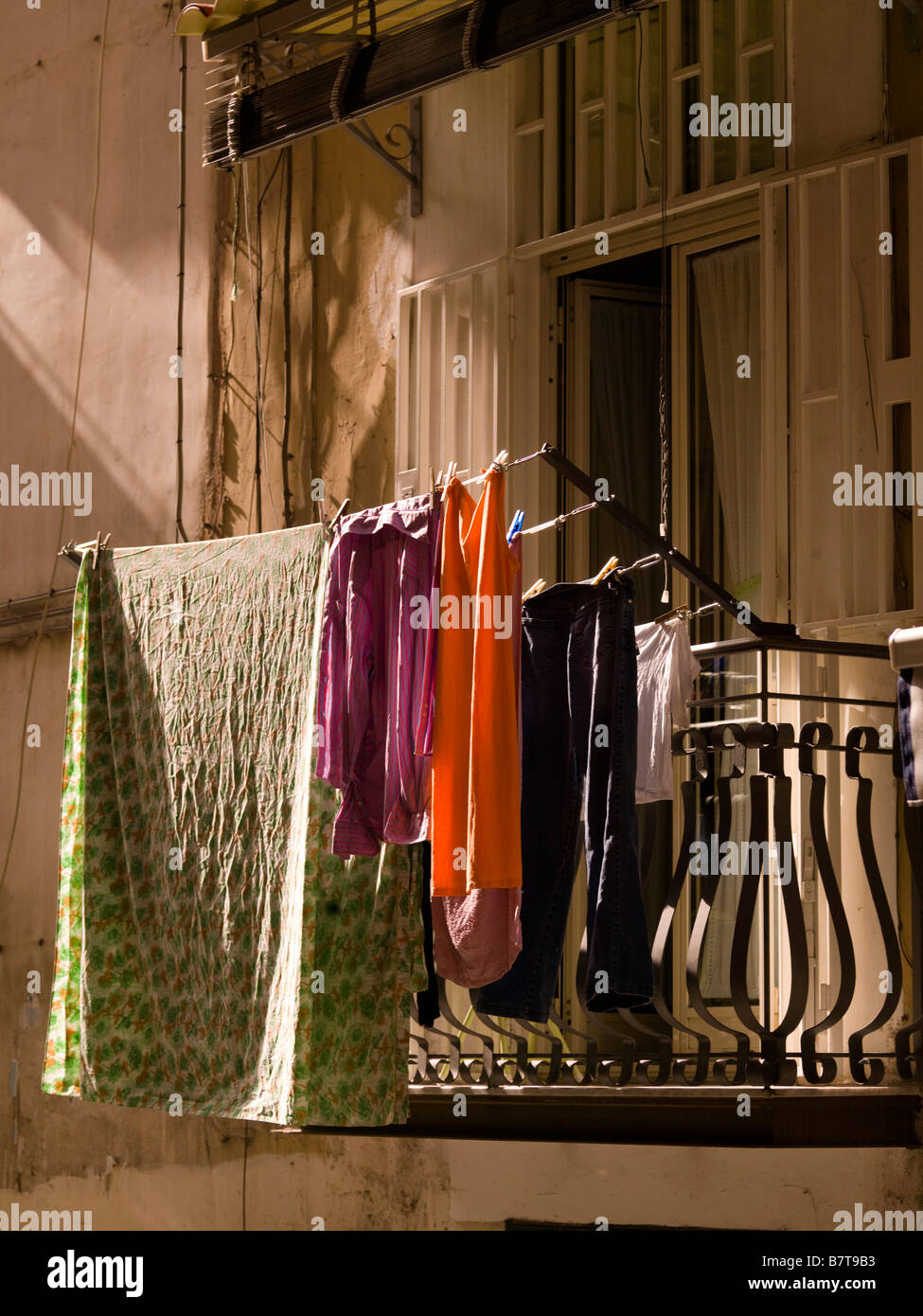 Laundry on a balcony, Naples, Italy Stock Photo Alamy