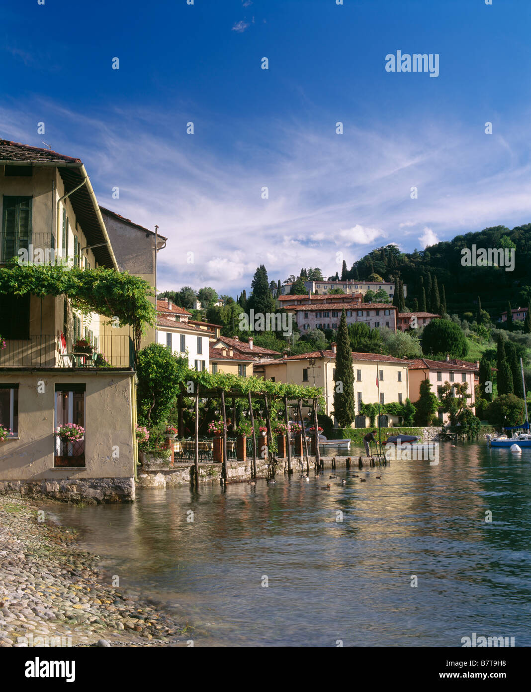 Pescallo beside Lake Como near Bellagio, Lombardy, Italy. Stock Photo