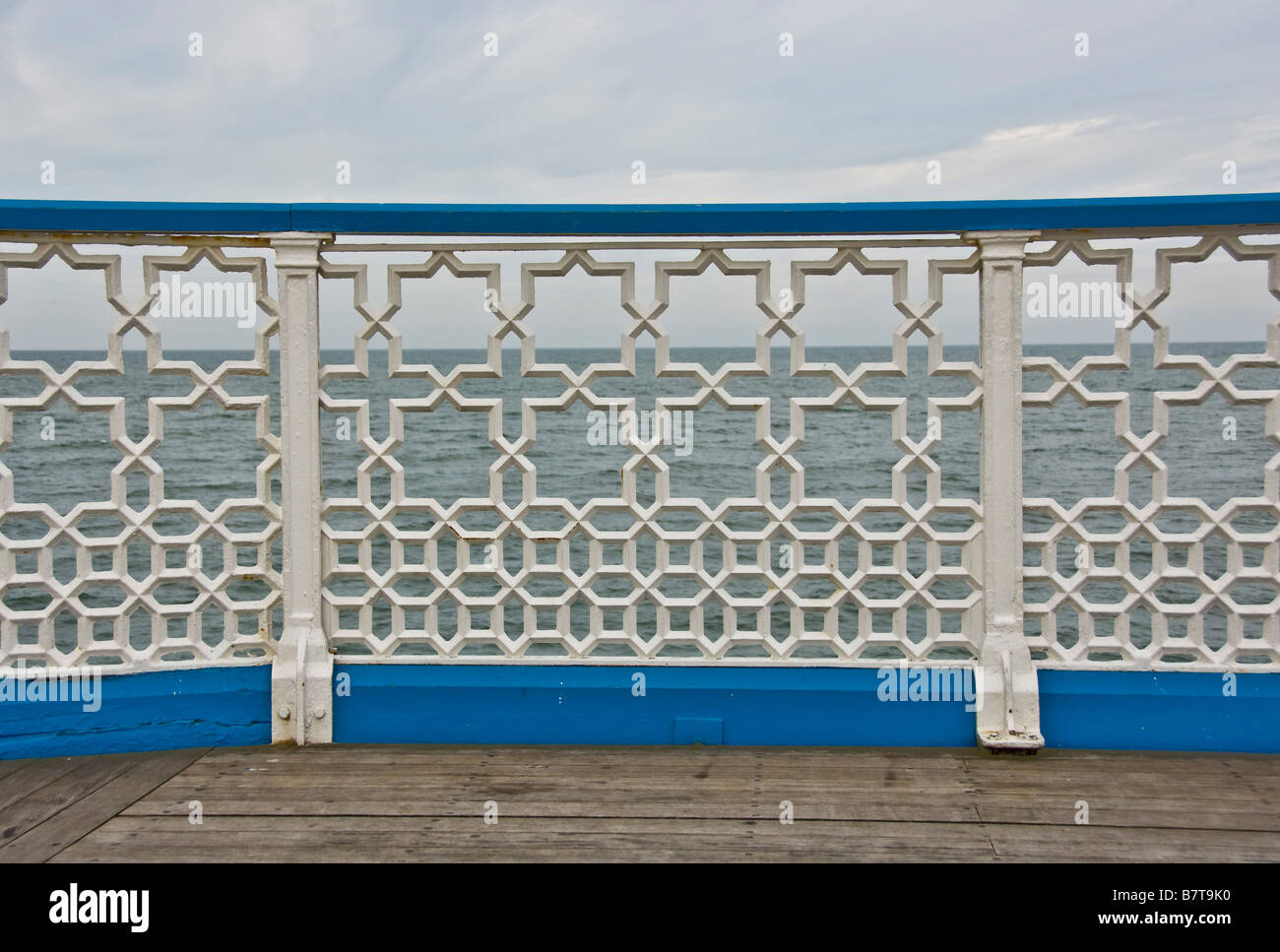 Cast iron railings on Llandudno Pier. Wales Stock Photo - Alamy