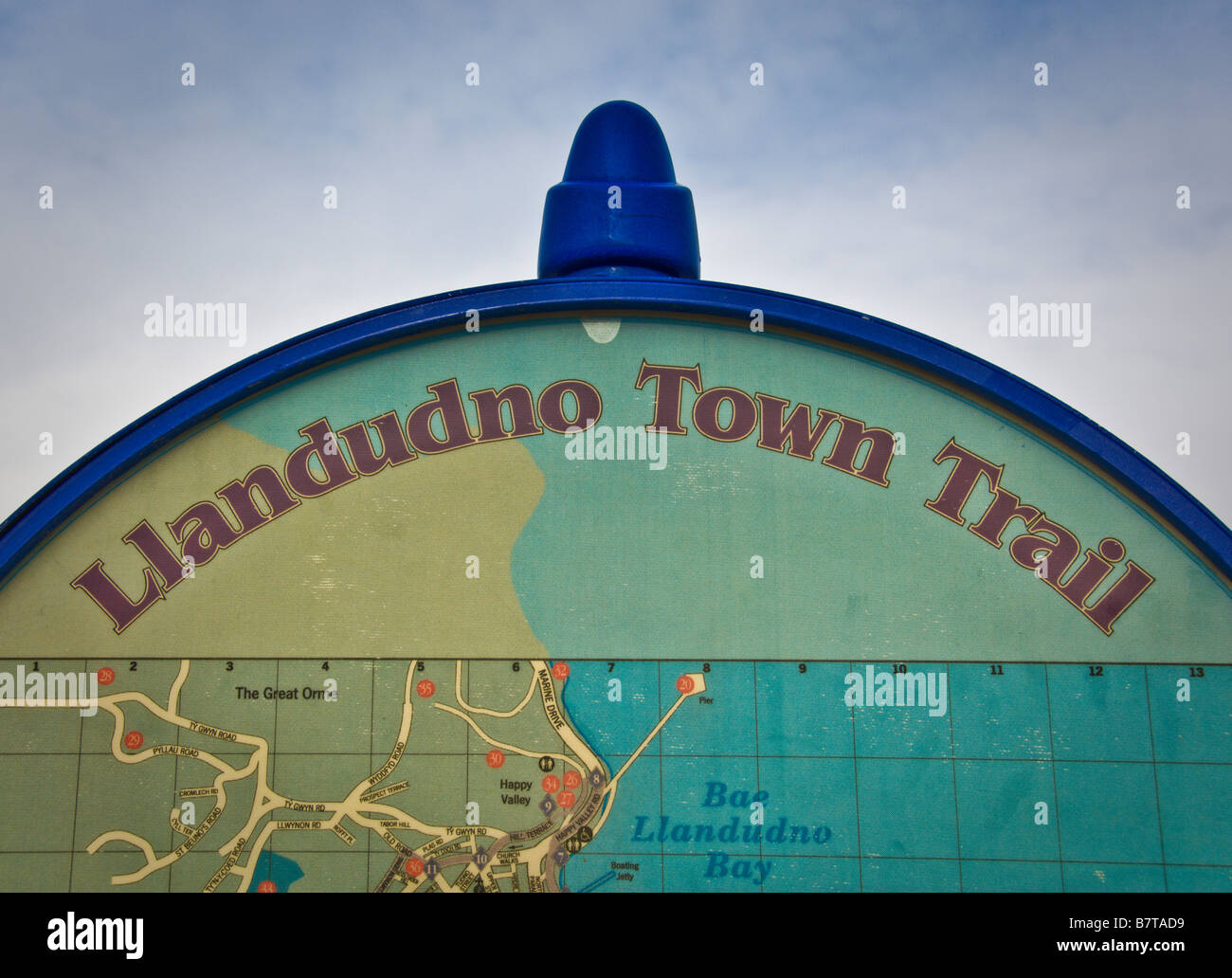 Llandudno Town Trail sign Stock Photo Alamy
