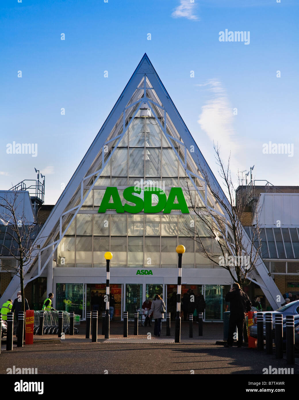 Entrance to the Asda store at Linwood, Renfrewshire, Scotland. Stock Photo