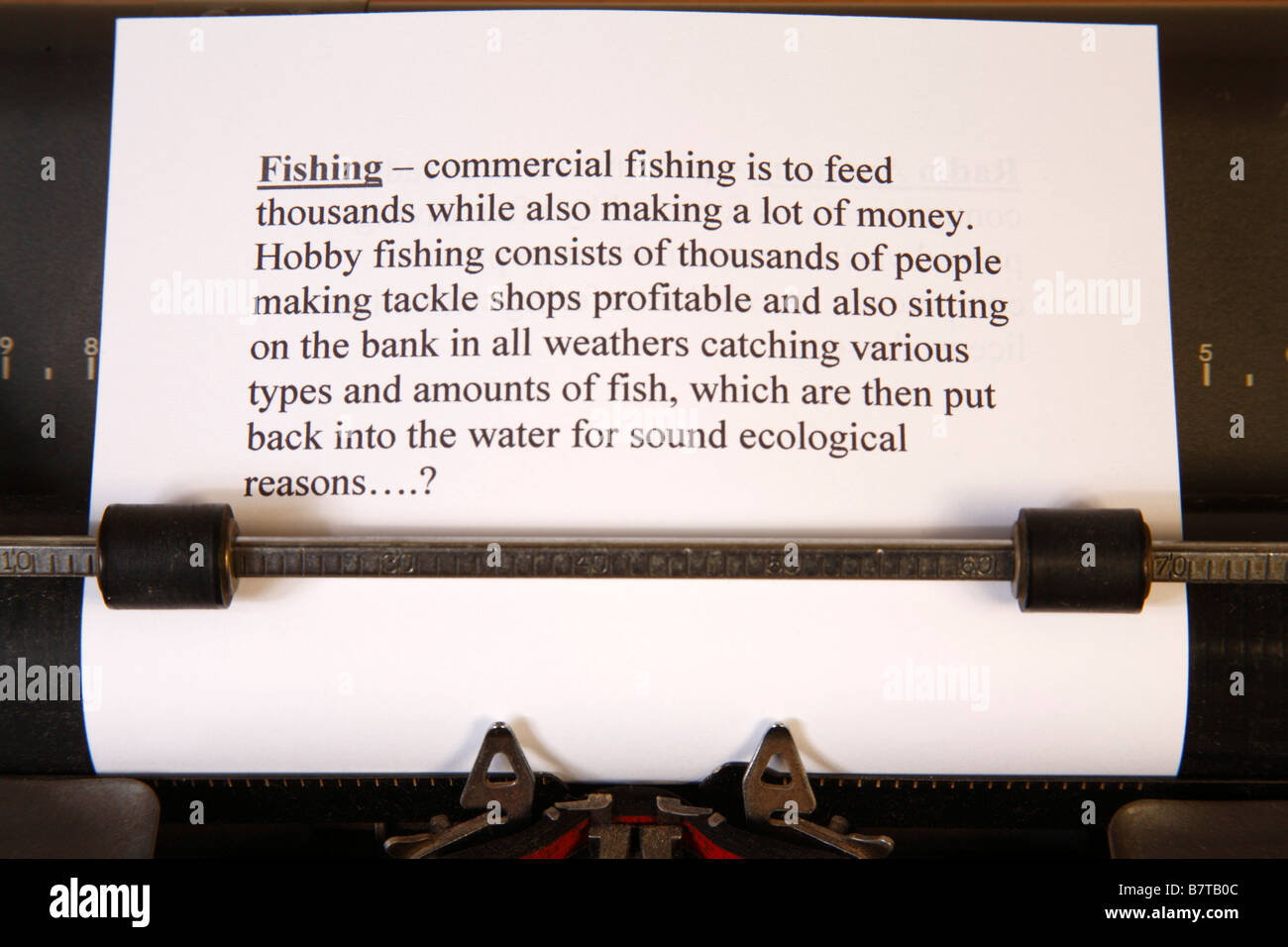 Definition of Fishing in a typewriter Stock Photo Alamy