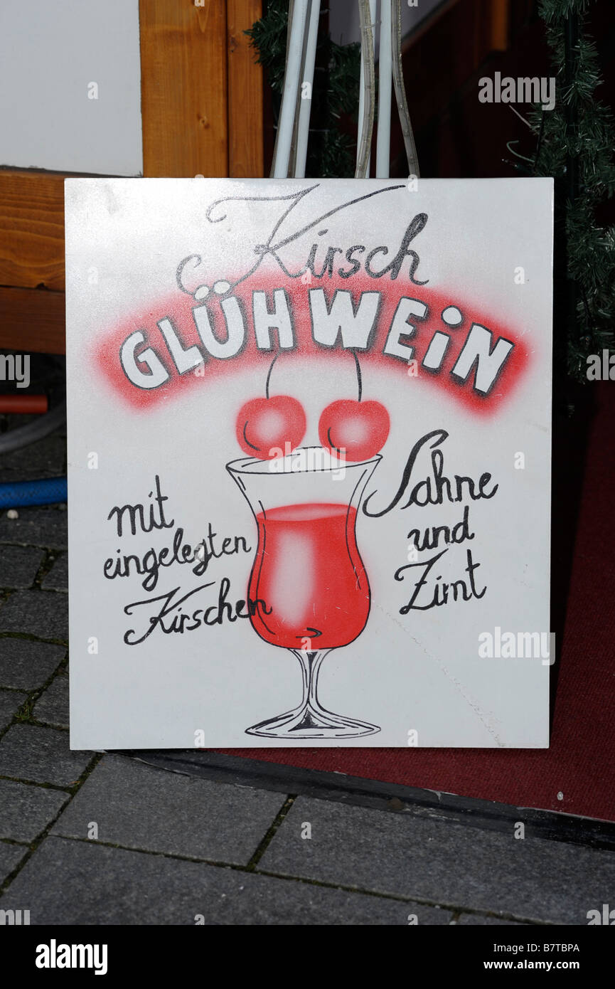 gluhwein  sign germany deutschland christmas markets travel tourism alcohol citybreaks holiday Stock Photo
