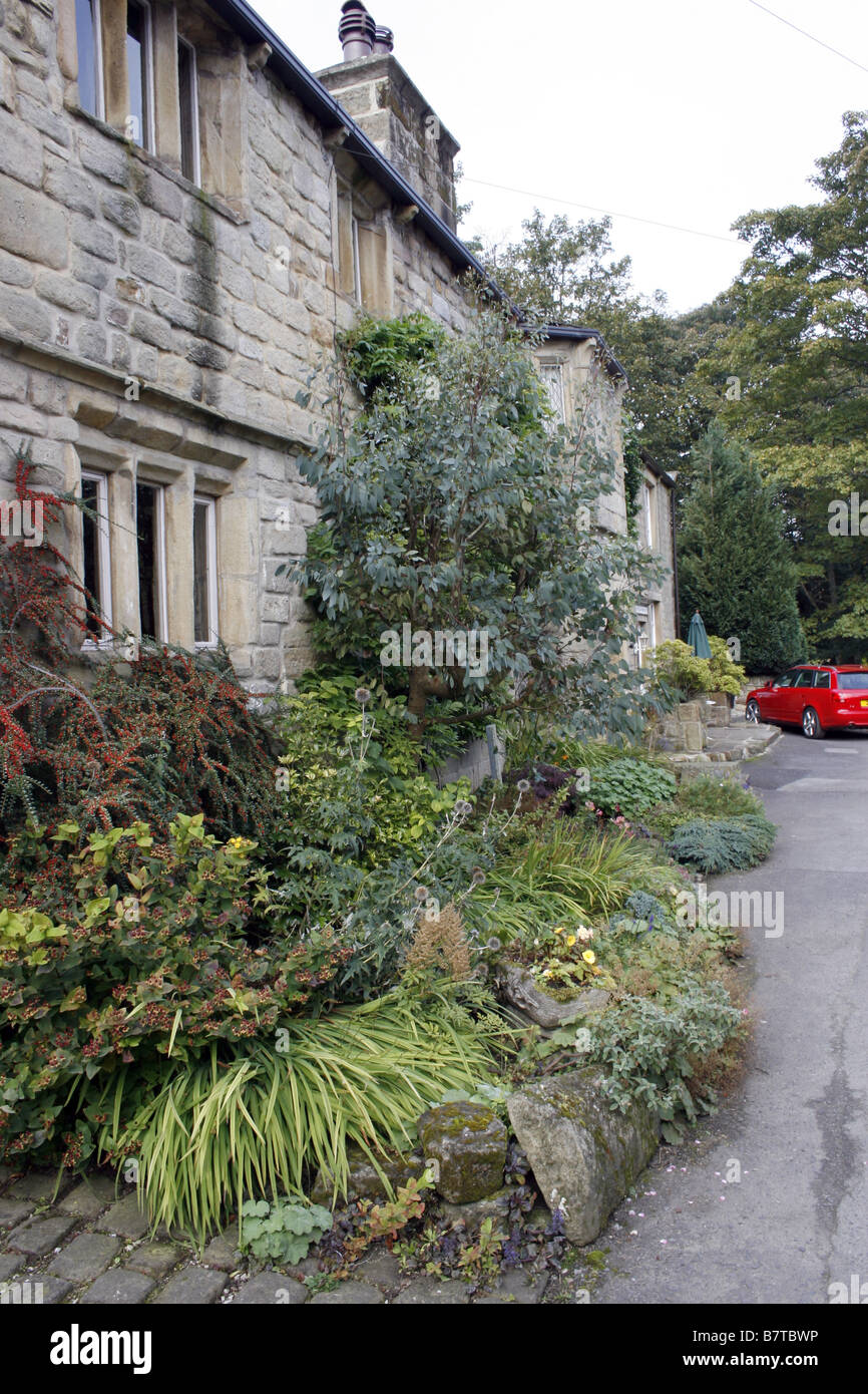 House and garden in village of Wycoller Lancashire Stock Photo Alamy