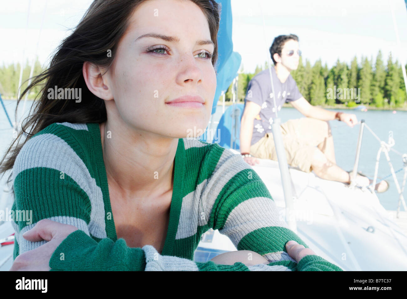 Foreground two sailboats sail hi-res stock photography and images - Alamy