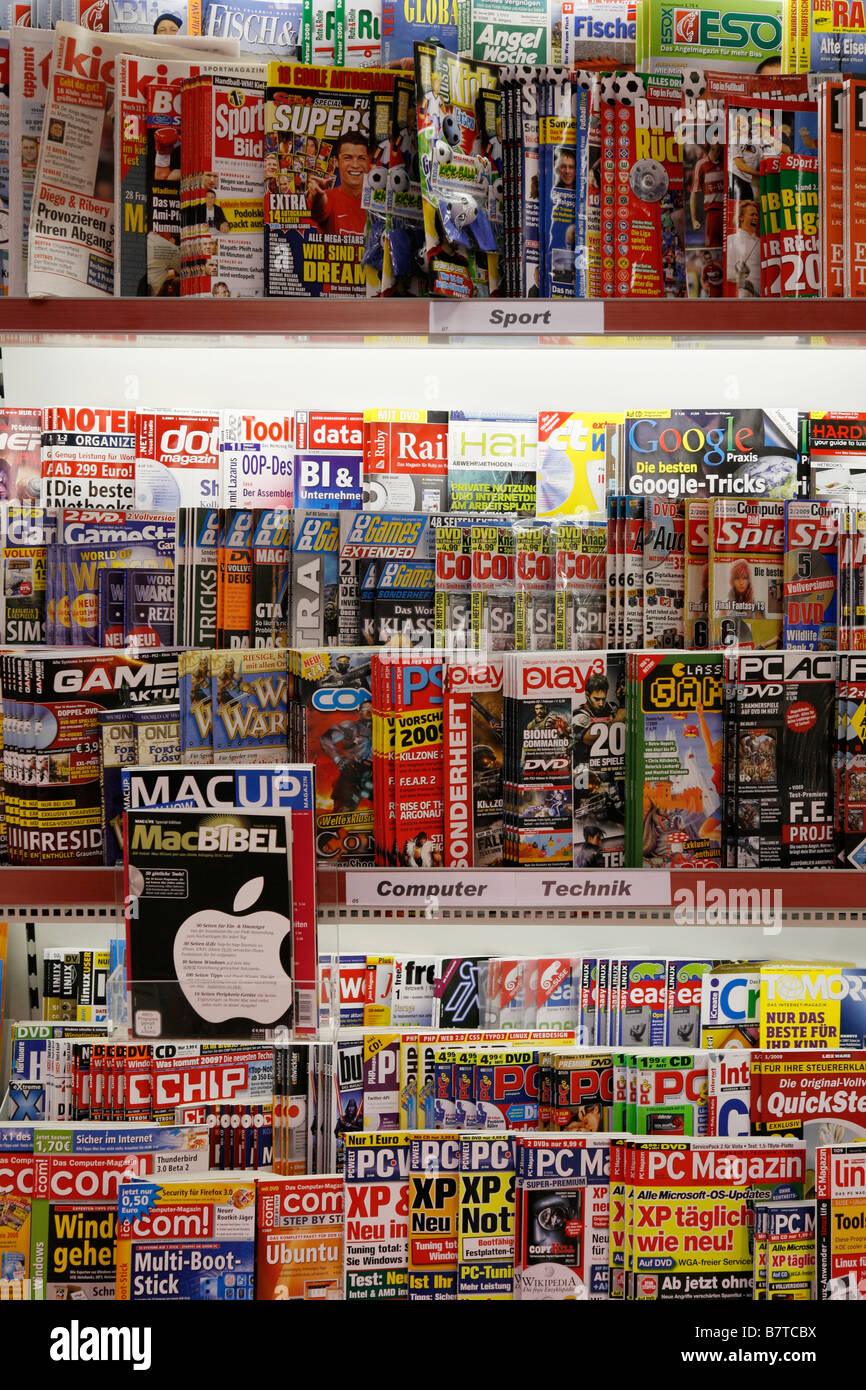 magazines shelf, Germany Stock Photo Alamy