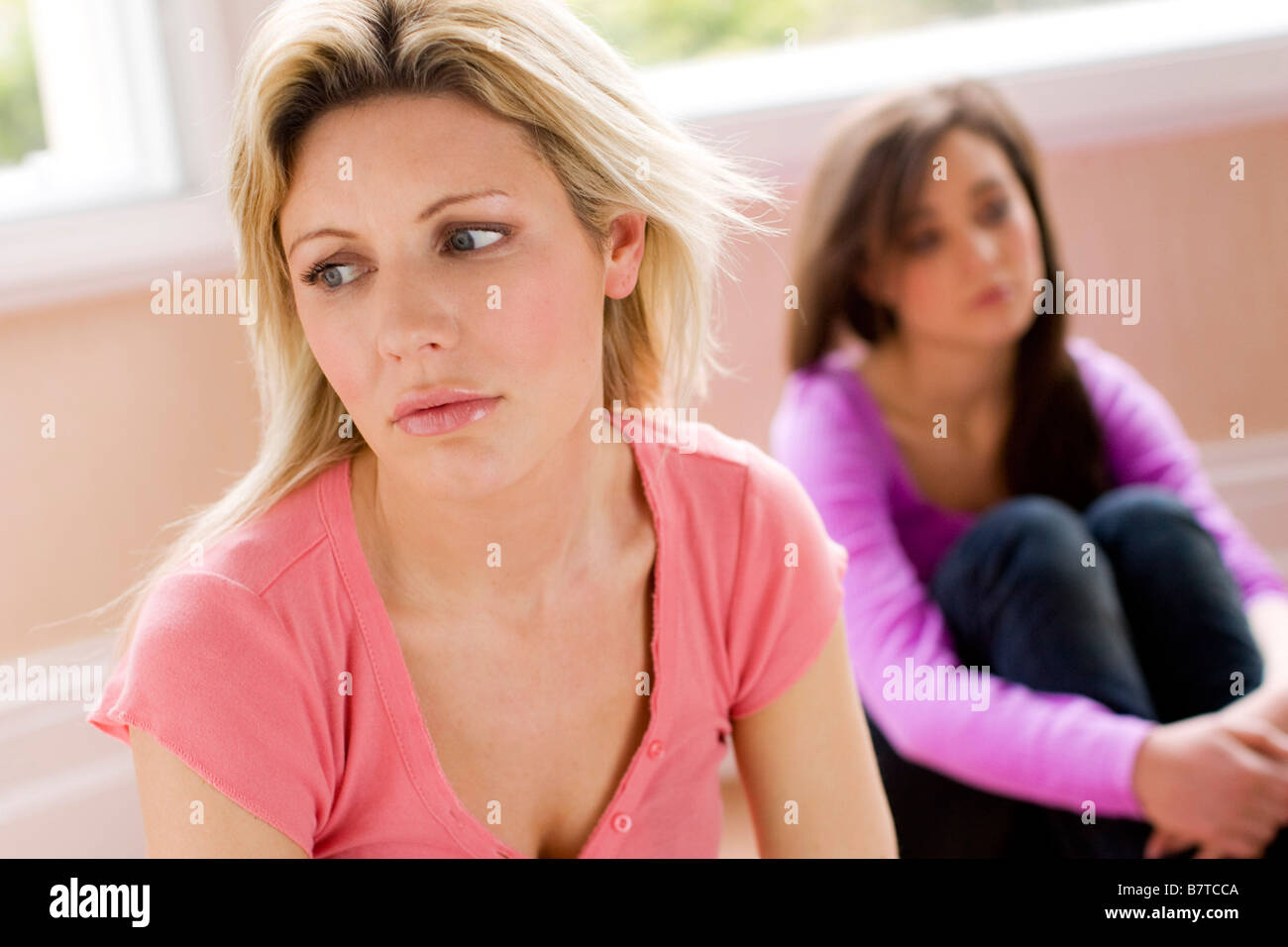 Two women arguing Stock Photo