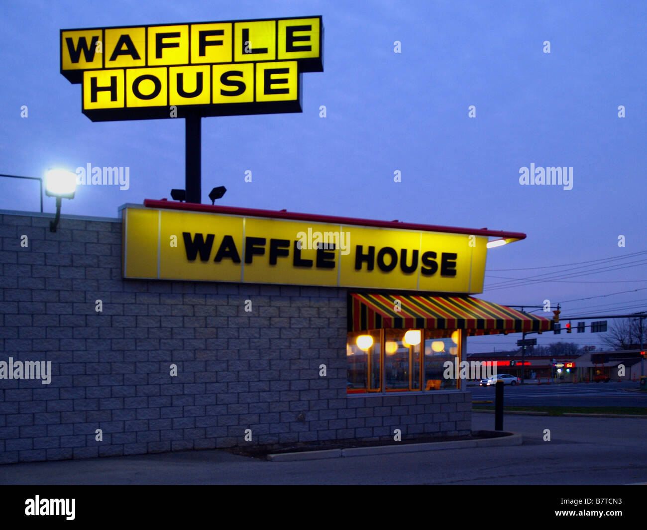 Waffle House restaurant and diner near Toledo, Ohio. Stock Photo