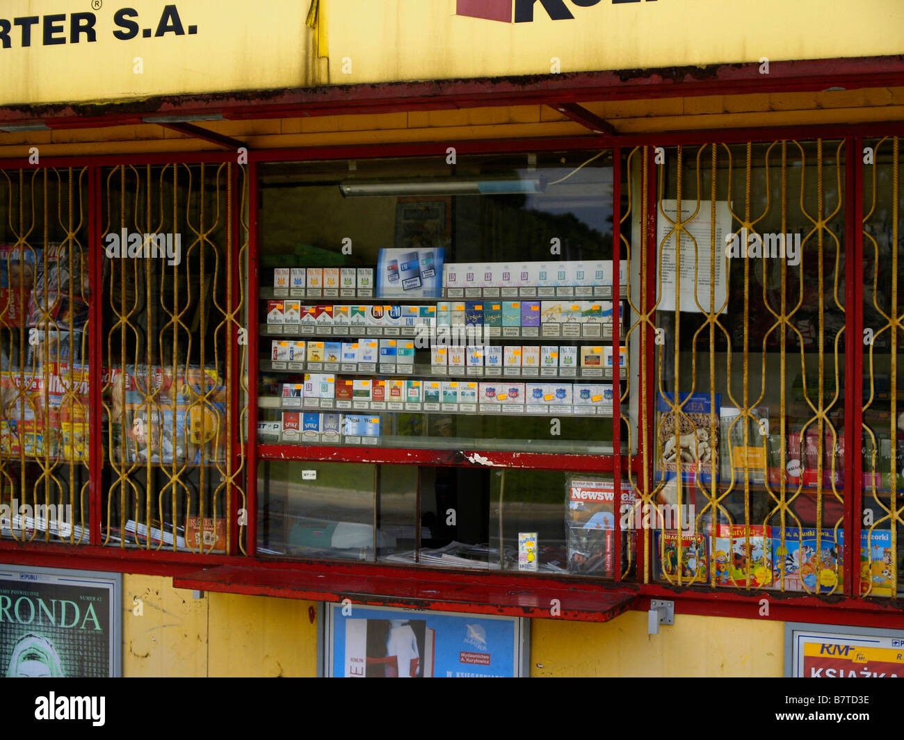A Kiosk In Krakow Poland That Sells Cigarettes And Other Small Stock Photo Alamy