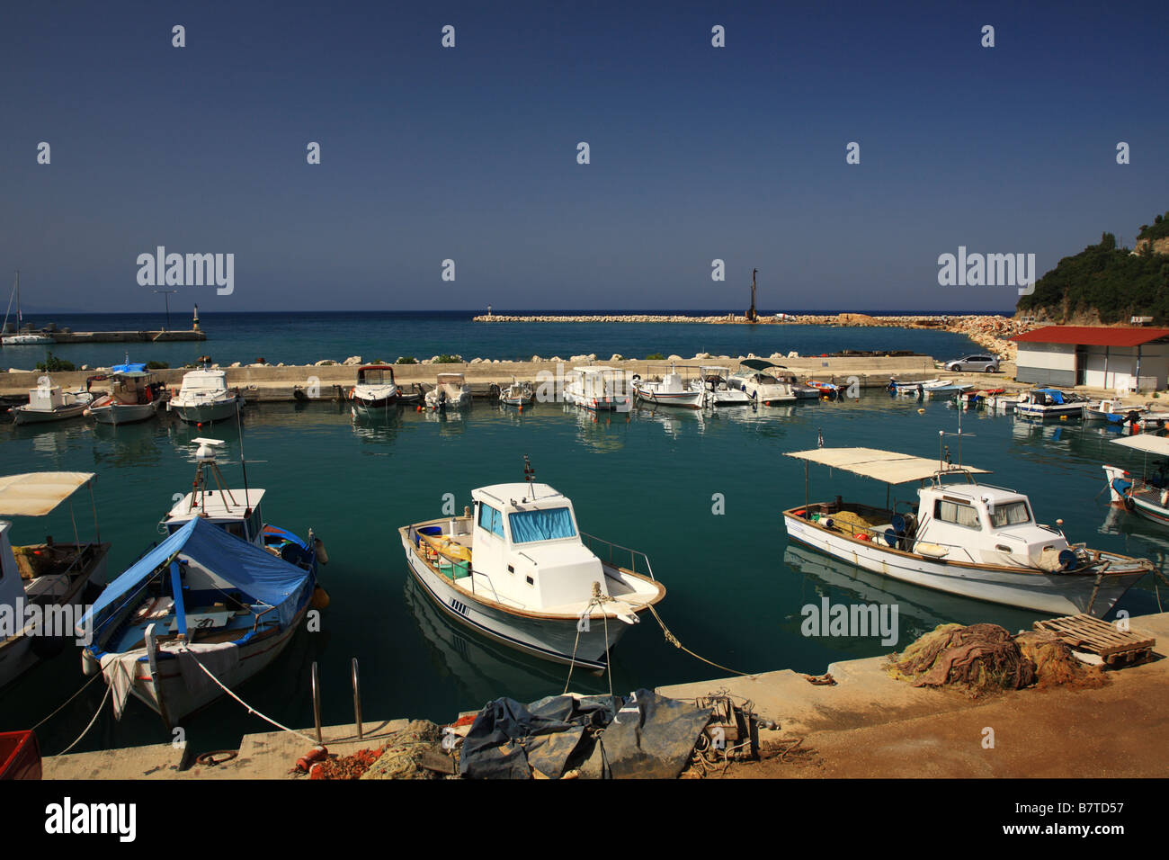 The picturesque Sami Harbour in Kefalonia Greece Stock Photo - Alamy