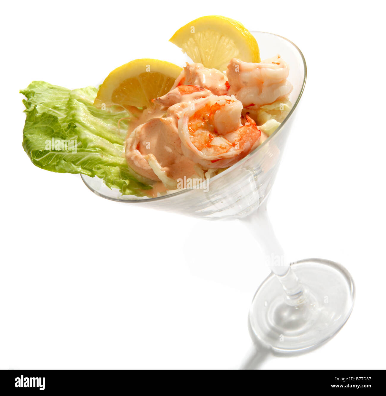 A traditional prawn cocktail with 1 000 island dressing lettuce and