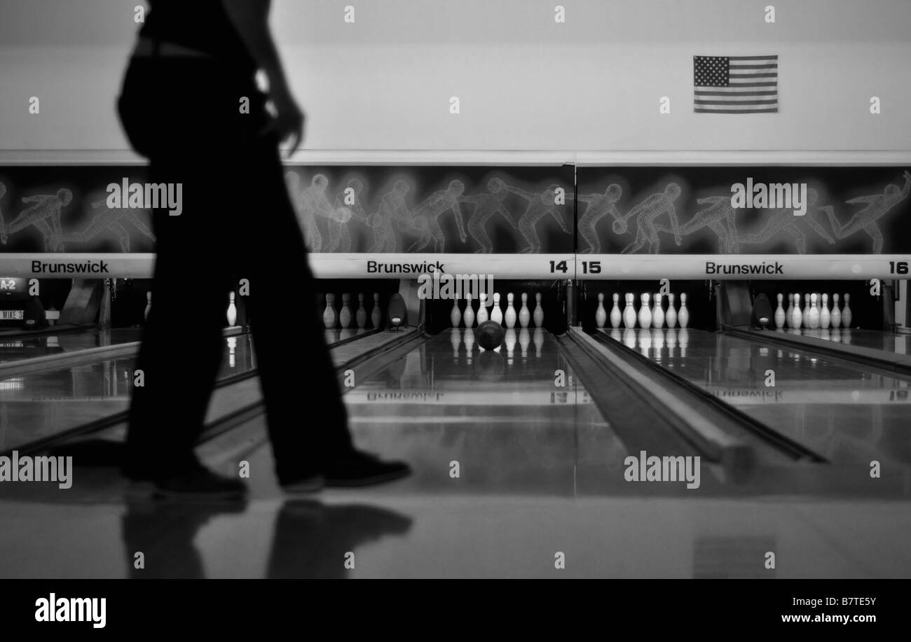 Black and white bowling Stock Photo