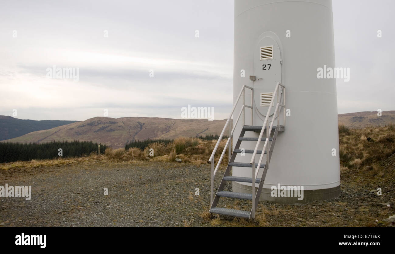 Hatchway in to turbine,Cruach Mhor Windfarm Glendaruel Scotland Stock Photo
