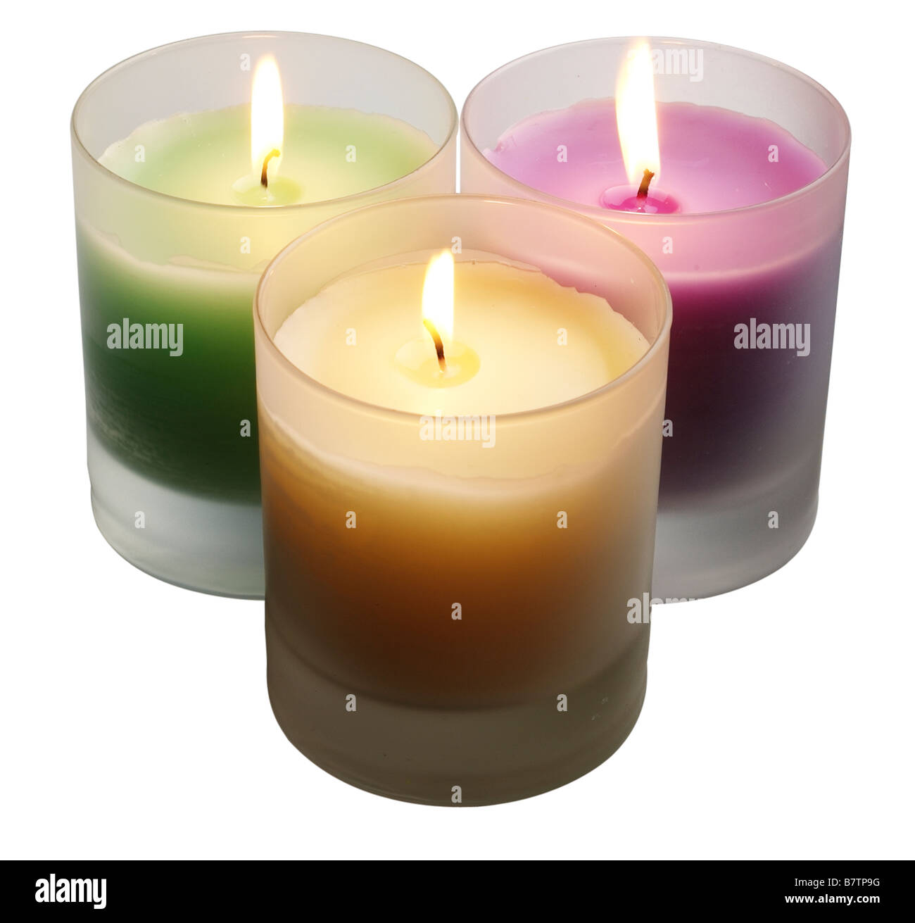 Three candles Stock Photo