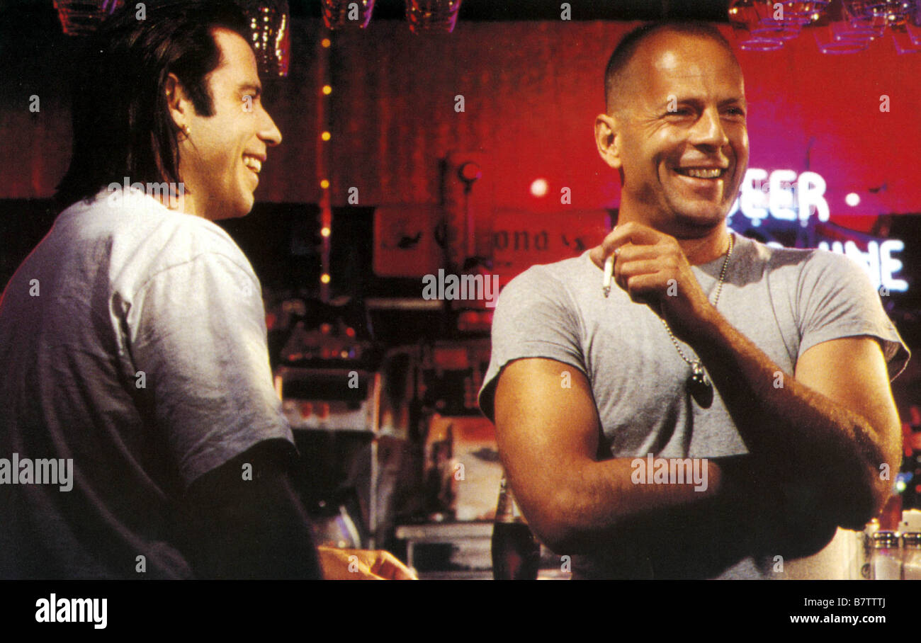 Pulp Fiction  Year: 1994 USA John Travolta, Bruce Willis  Director: Quentin Tarantino  Golden Palm Cannes 1994 Stock Photo