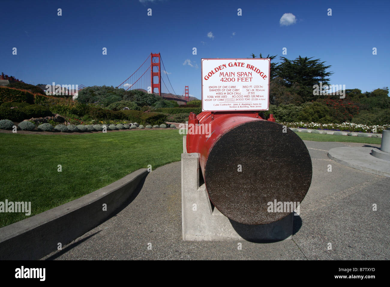 Display of suspension cable used in construction of the Golden Gate
