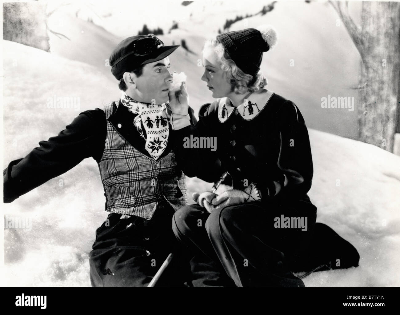 Prince X Thin Ice Year: 1937 USA Sonja Henie, Tyrone Power Director: Sidney  Lanfield Stock Photo - Alamy