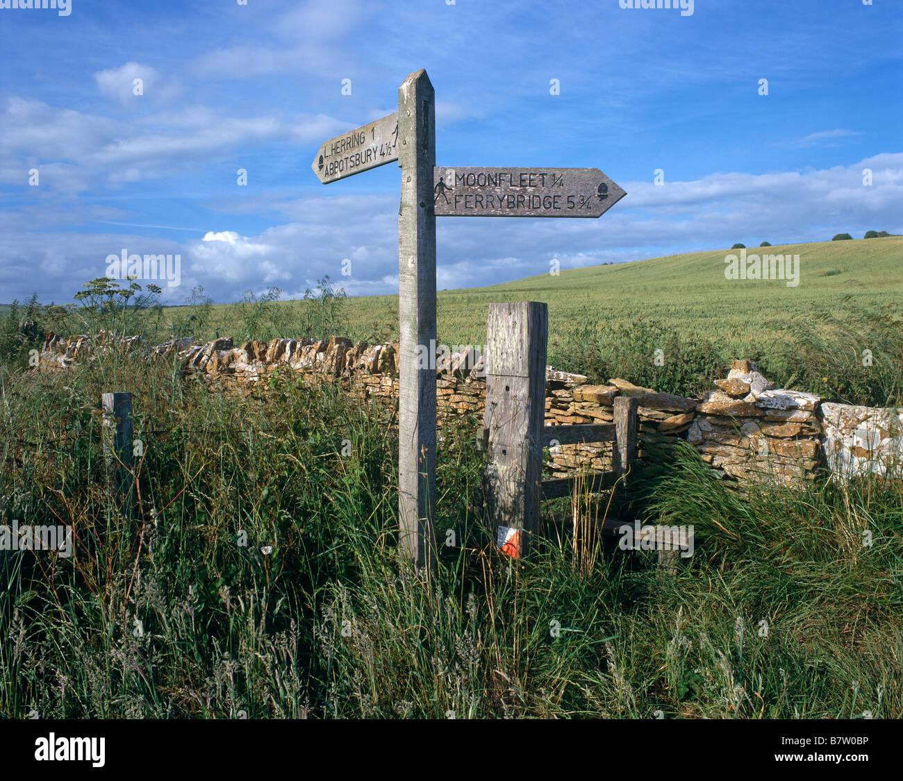 Signpost Langton Herring Dorset UK Stock Photo Alamy