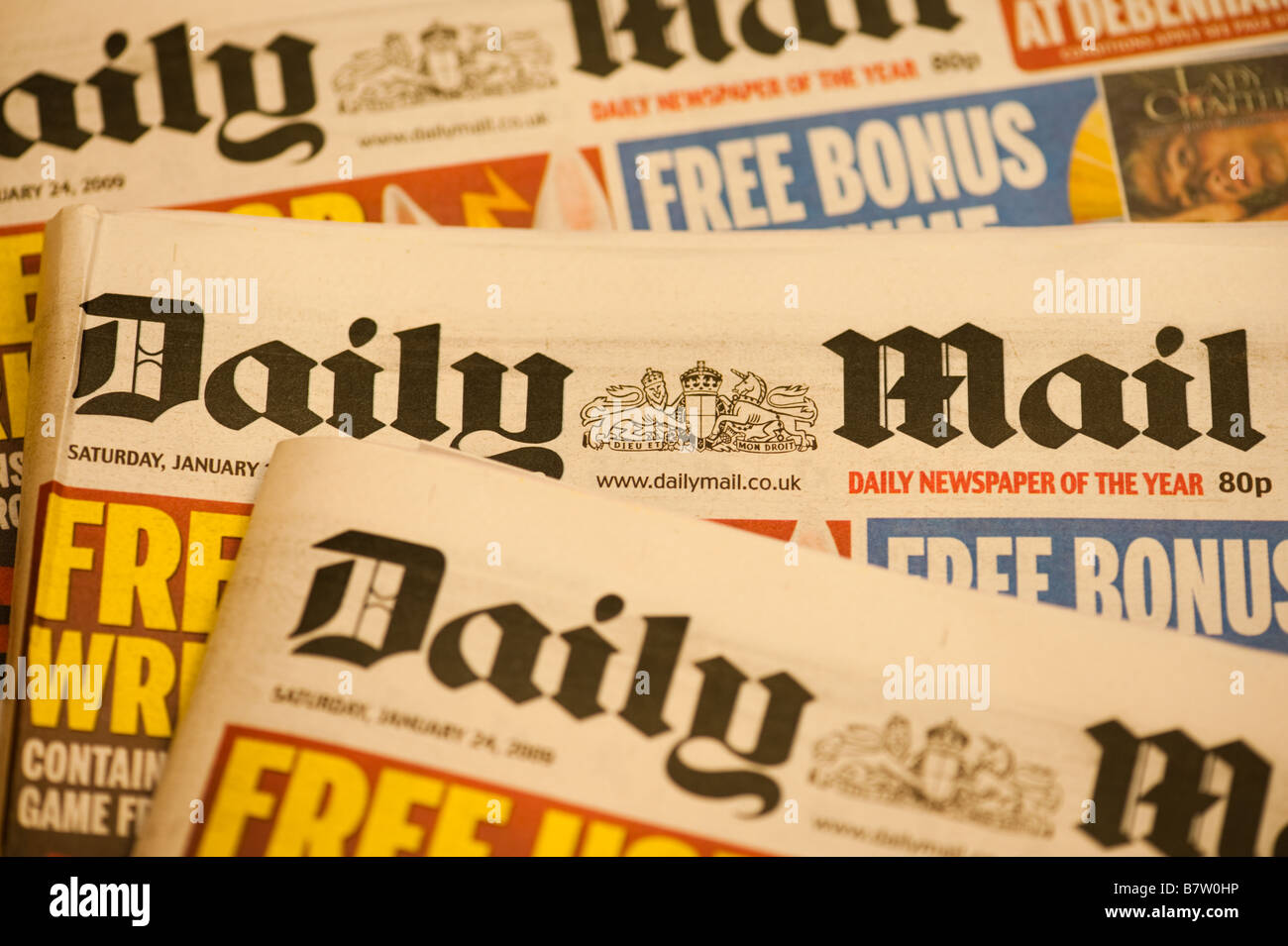 The masthead of the daily UK newspapers The Daily Mail Stock Photo