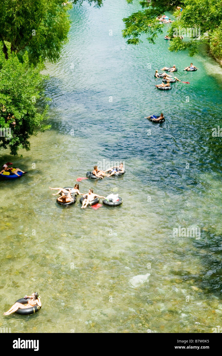 People tubing on Guadalupe River in New Branfels Texas Stock Photo Alamy