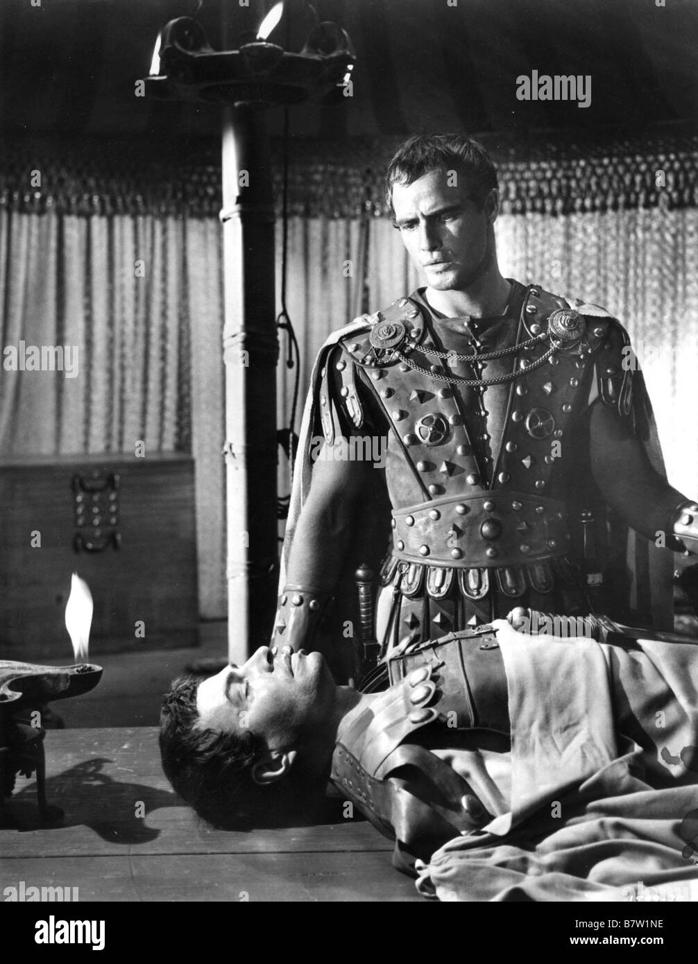 Jules César Julius Caesar  Year: 1953 USA Marlon Brando and James Mason  Director : Joseph L. Mankiewicz Stock Photo