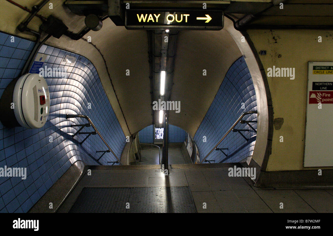 Way Out sign at Embankment Underground Station London Stock Photo