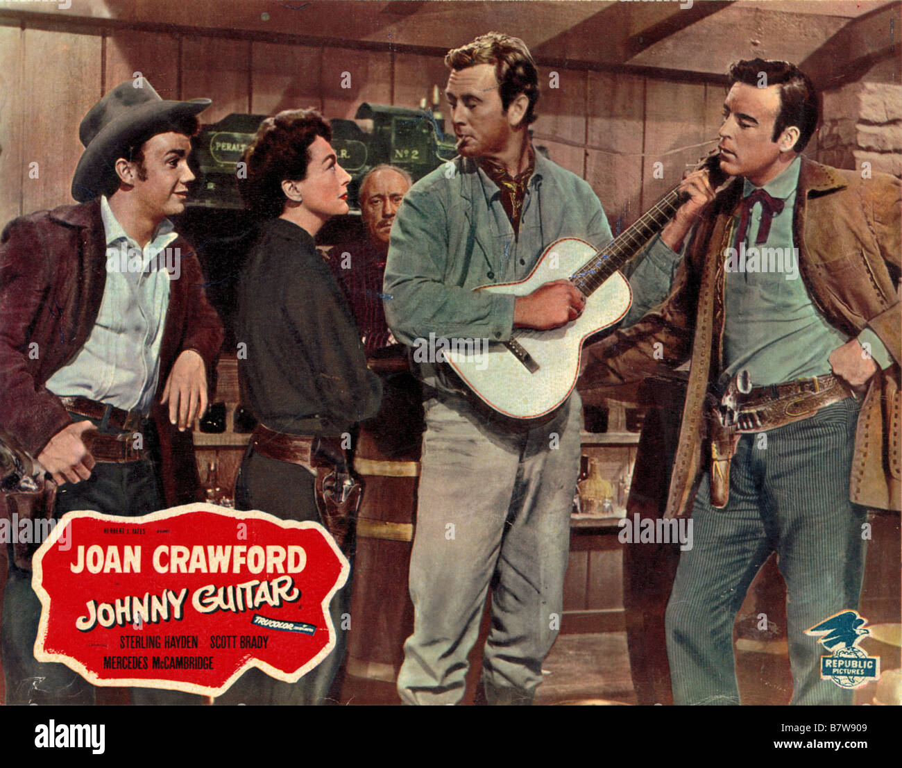 Johnny Guitar  Year: 1954 USA Director: Nicholas Ray Ben Cooper, Joan Crawford, Sterling Hayden,  Scott Brady Stock Photo
