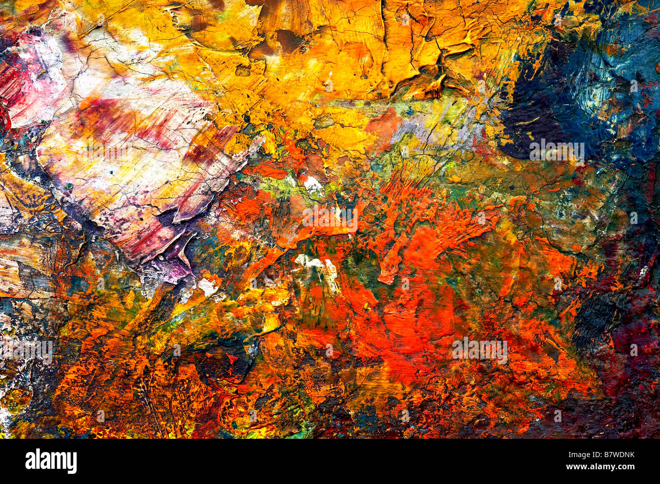 Closeup of the dry oil paints on oil painting surface Stock Photo 22072559 Alamy
