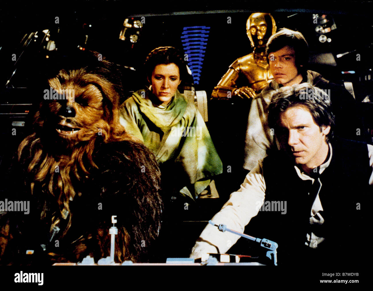 Star Wars: Episode VI, Return of the Jedi  Year: 1983 Mark Hamill, Harrison Ford, Carrie Fisher, Peter Mayhew  Director: Richard Marquand Stock Photo